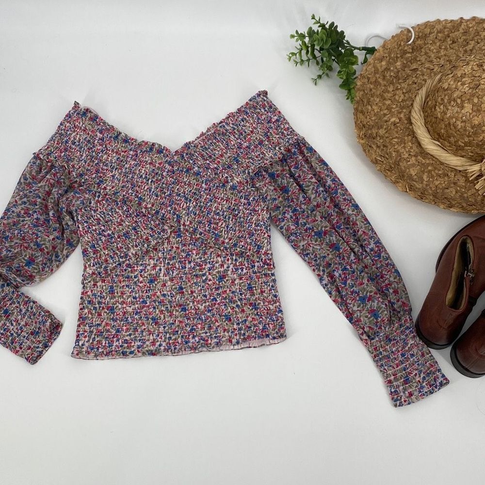 BB Dakota | Revolve Ditsy Floral‎ Smock Factor Feminine Top Blouse S Coquette